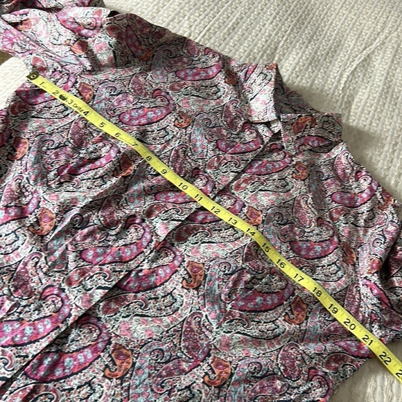 Liberty Button Front Paisley Shirt Made in Italy Size 12 - Picture 9 of 10